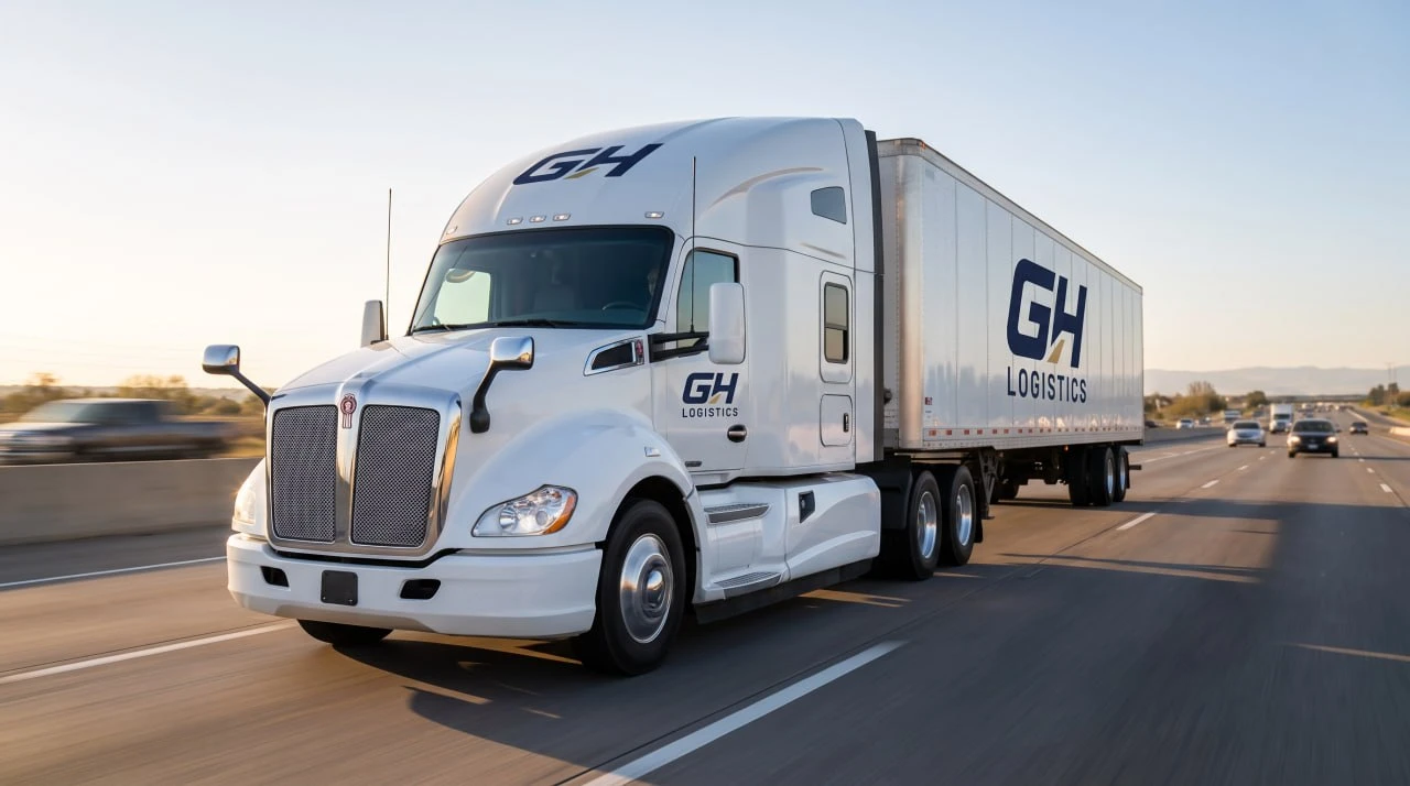 GH Logistics truck on the highway