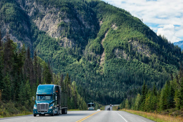 Truck on dispatch with a scenic view