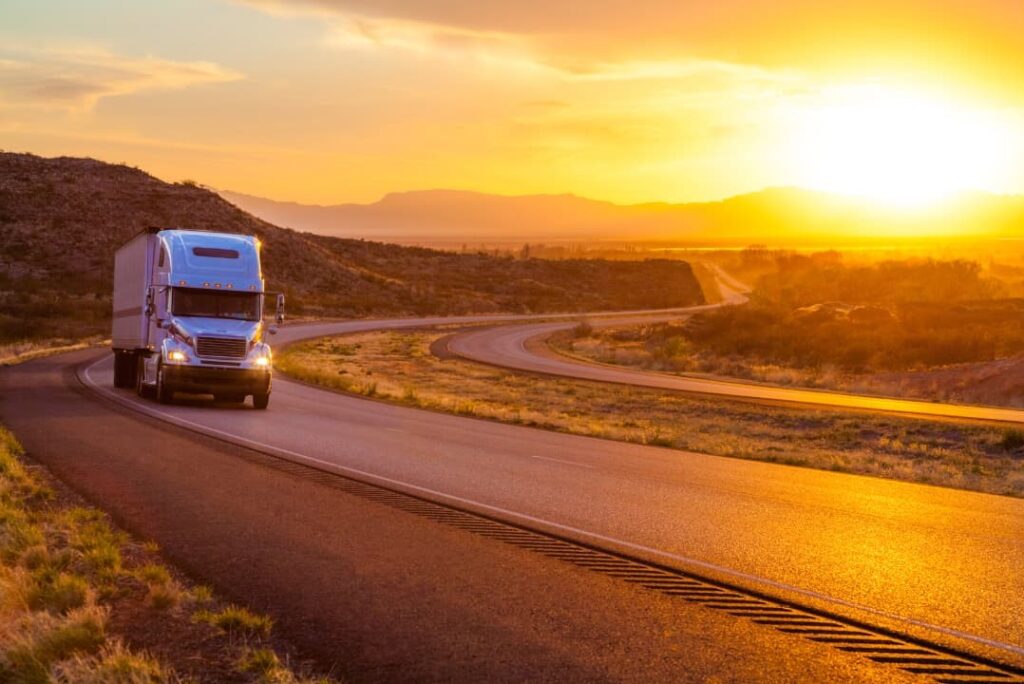 Trucker travelling through the day, we are ready 24/7