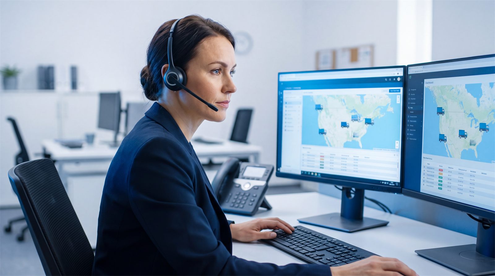 GH Logistics dispatcher tracking loads on screen